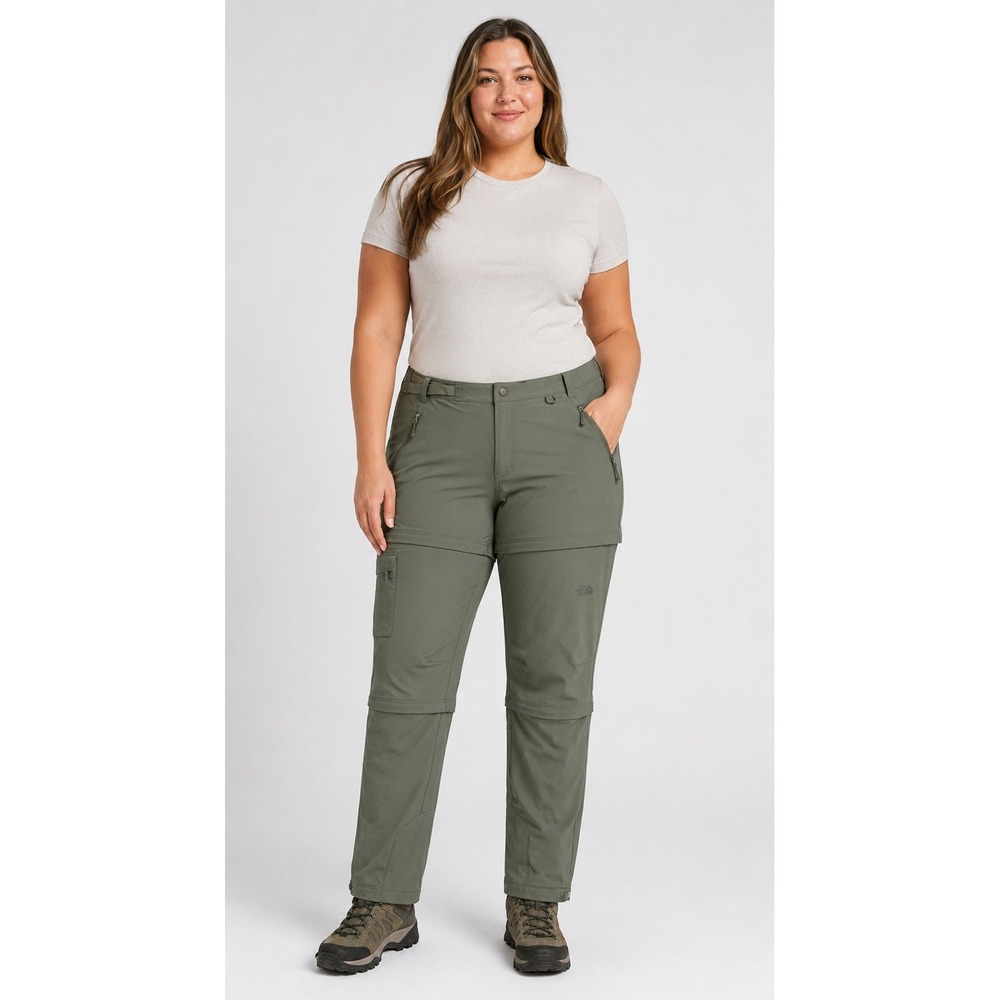 The North Face Bridgeway Zip Off Pants Womens 20W Green New Hiking Convertible